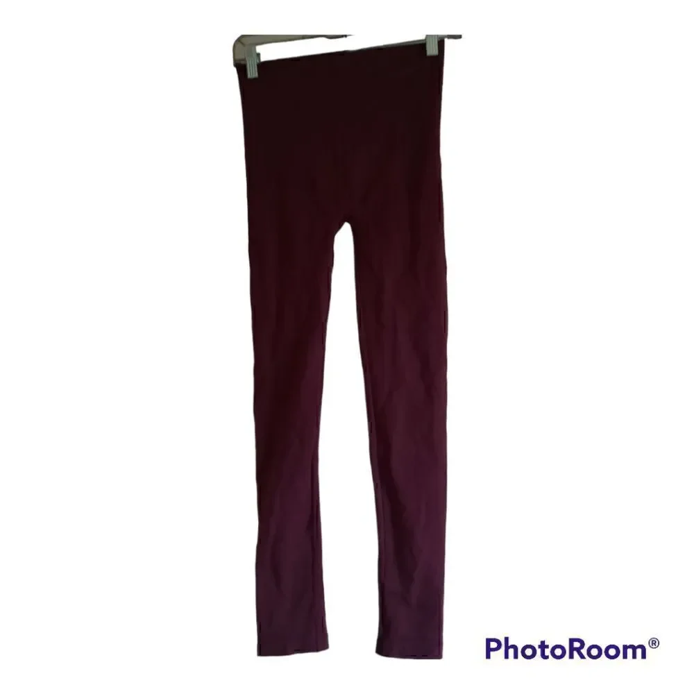 SPANX Maroon High Rise Seamless Leggings Wine
